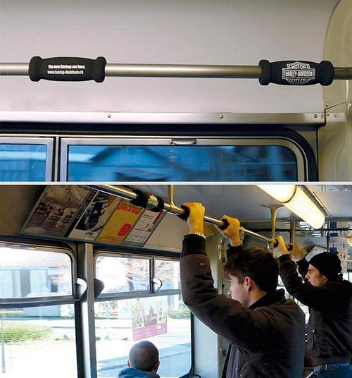 創意廣告悄然爬上公交車拉手，都市出行成品牌新戰場